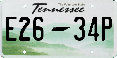 TN license plate E2634P