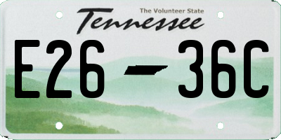 TN license plate E2636C