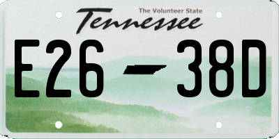 TN license plate E2638D