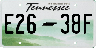 TN license plate E2638F