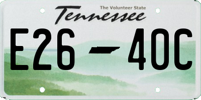TN license plate E2640C