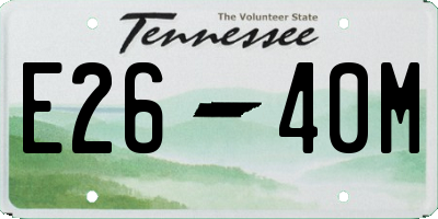 TN license plate E2640M
