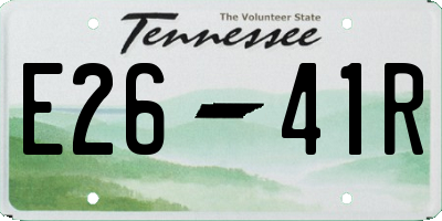 TN license plate E2641R