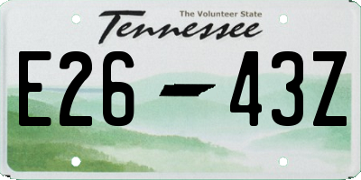 TN license plate E2643Z