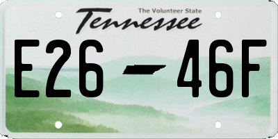 TN license plate E2646F