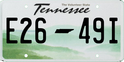 TN license plate E2649I