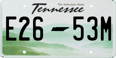 TN license plate E2653M