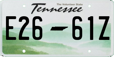 TN license plate E2661Z