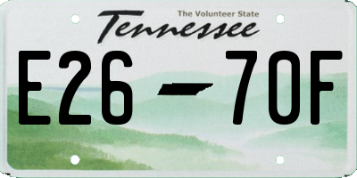 TN license plate E2670F
