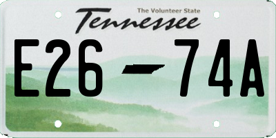 TN license plate E2674A