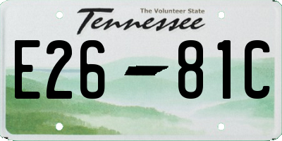 TN license plate E2681C