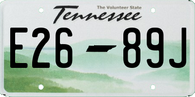TN license plate E2689J