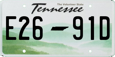 TN license plate E2691D