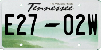 TN license plate E2702W