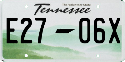 TN license plate E2706X
