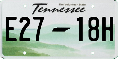 TN license plate E2718H