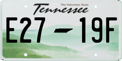 TN license plate E2719F