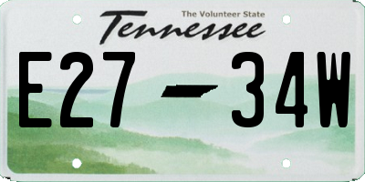 TN license plate E2734W