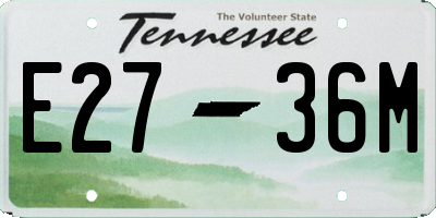 TN license plate E2736M