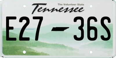TN license plate E2736S