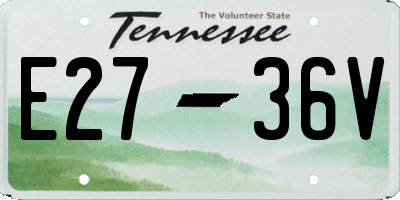 TN license plate E2736V