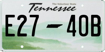 TN license plate E2740B