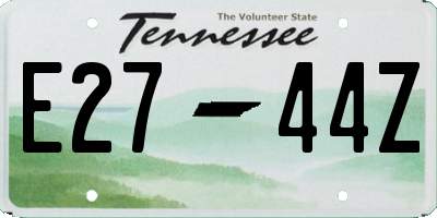 TN license plate E2744Z