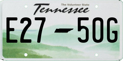 TN license plate E2750G