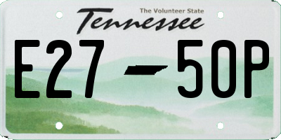 TN license plate E2750P