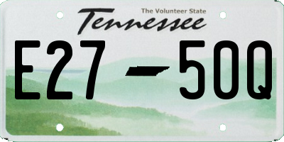 TN license plate E2750Q