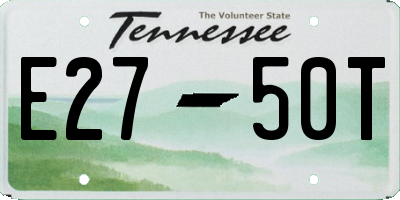 TN license plate E2750T