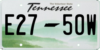 TN license plate E2750W