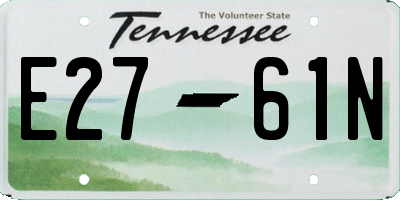 TN license plate E2761N