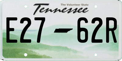 TN license plate E2762R