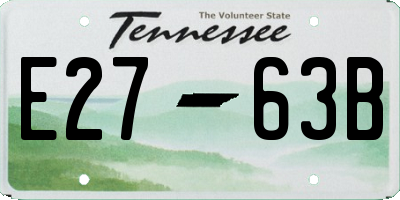 TN license plate E2763B