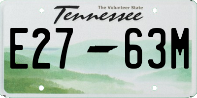 TN license plate E2763M