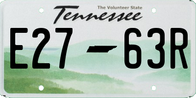 TN license plate E2763R