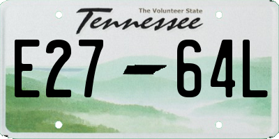 TN license plate E2764L
