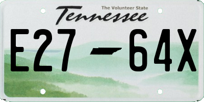 TN license plate E2764X
