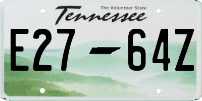 TN license plate E2764Z