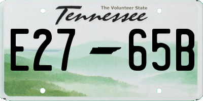 TN license plate E2765B