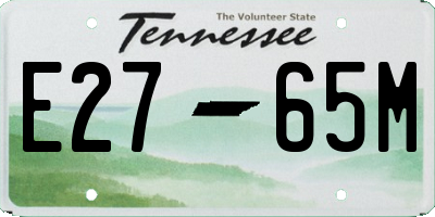TN license plate E2765M
