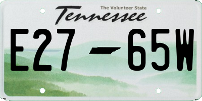 TN license plate E2765W