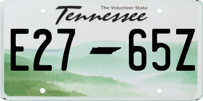 TN license plate E2765Z
