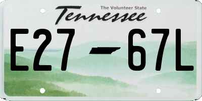 TN license plate E2767L