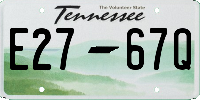 TN license plate E2767Q