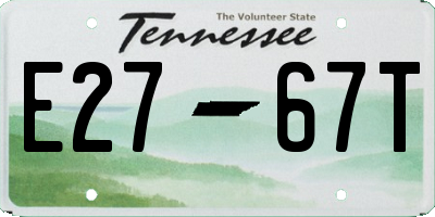 TN license plate E2767T