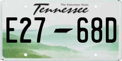 TN license plate E2768D
