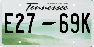 TN license plate E2769K