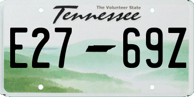 TN license plate E2769Z